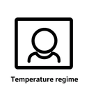 Минималистичная одноцветная иконка термометра, обозначающая температурный режим хранения витаминов на белом фоне